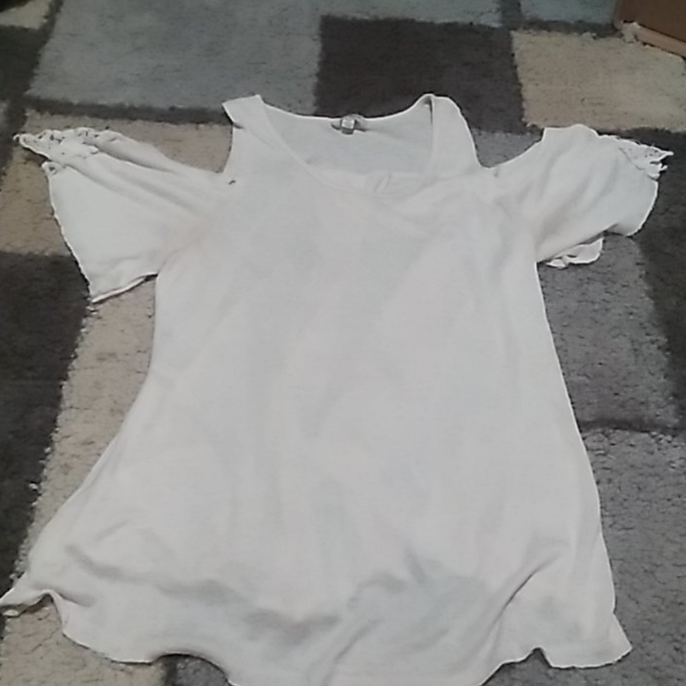 Laced Sleeves Cold Shoulder Blouse